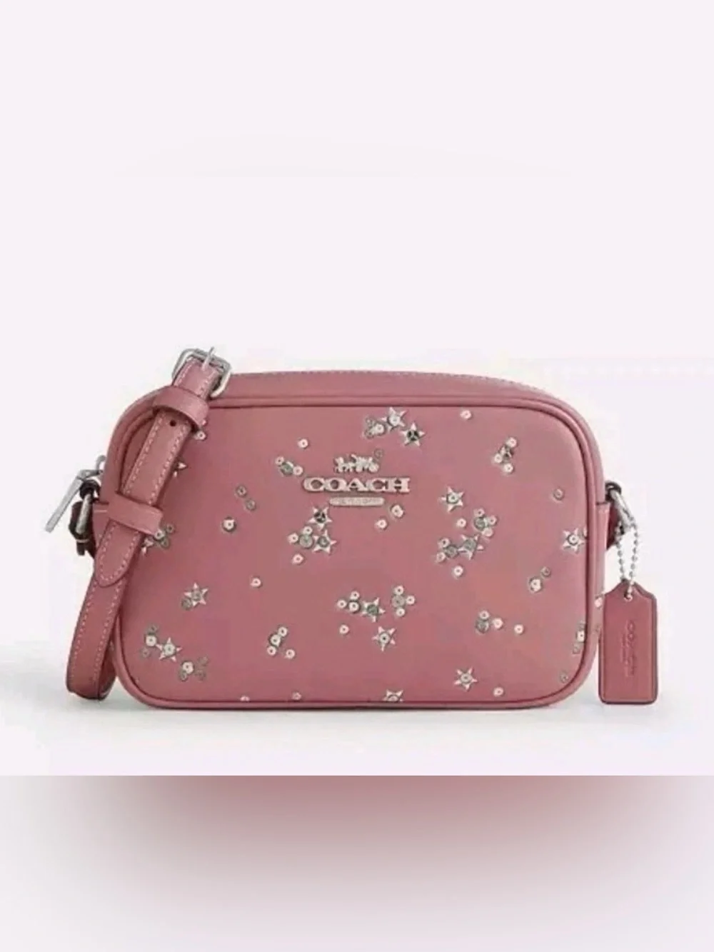 Coach Mini Jamie Camera Bag With Star Print Novelty Leather/Silver Pink - NWoT - Picture 1 of 6